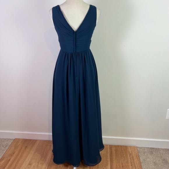 Christina Wu Celebration Navy Sleeveless Dress Style BM40 New Size 4 Bridesmaid - Picture 4 of 8